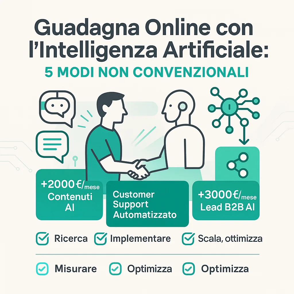 Guadagna Online con Intelligenza Artificiale: 5 Strategie Inedite