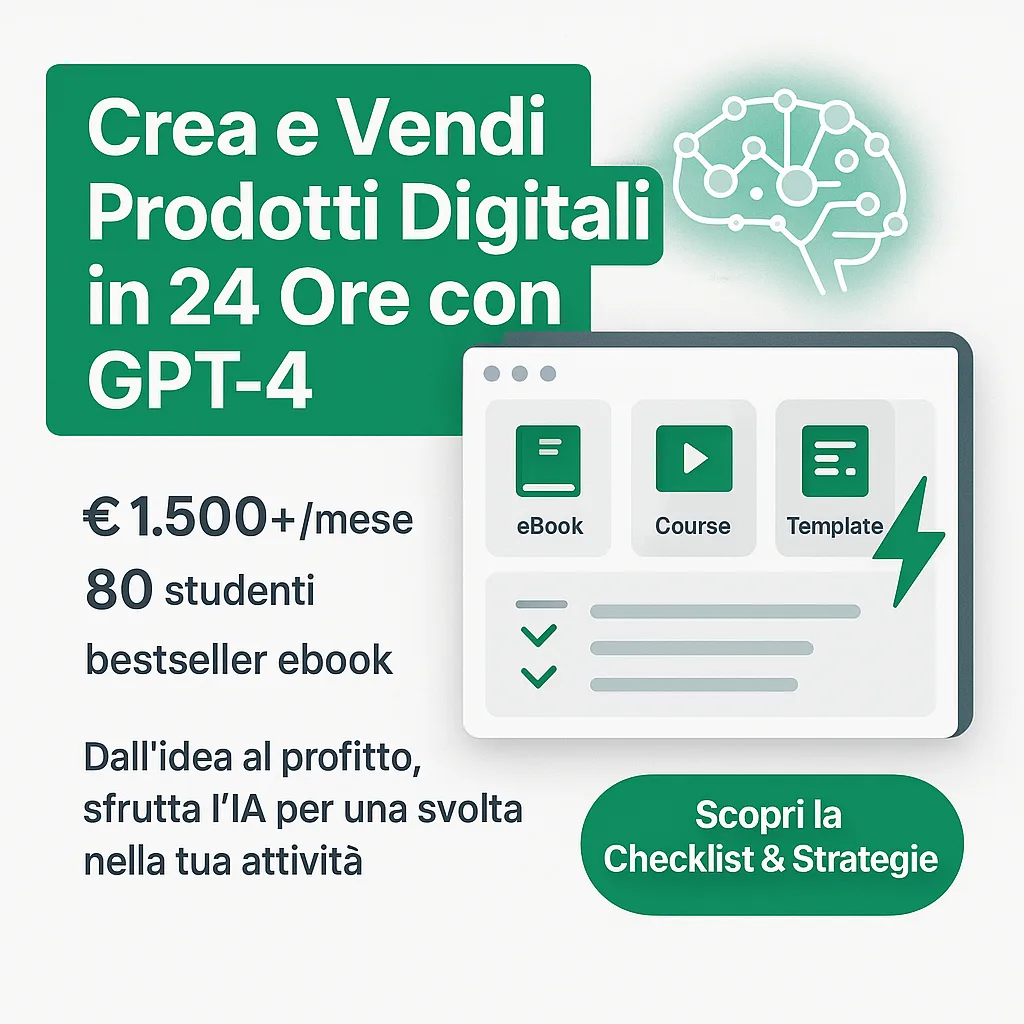 GPT-4 Prodotti Digitali: Creali e Vendili in 24 Ore