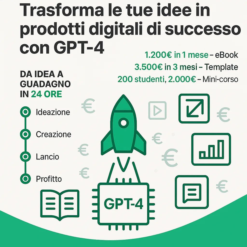 GPT-4 Prodotti Digitali: Da Idea a Guadagno in 24 Ore